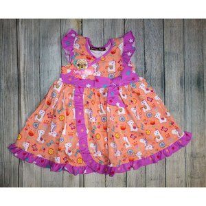 Jelly the Pug Unicorn Mischa Girls Ruffle Dress